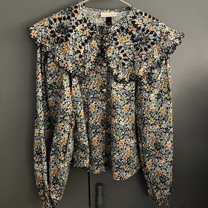 Floral button up shirt that ties up at sleeves.  Universal Thread.  Size small.